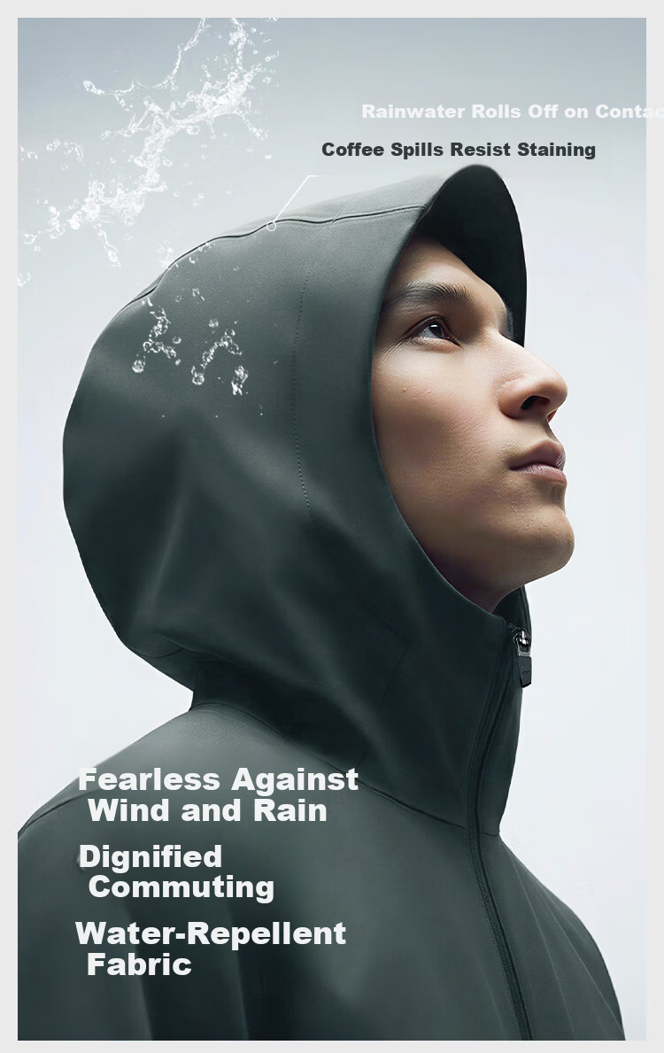 JD Jingzao Waterproof Sealed Men's Jacket High-end Softshell Outerwear Spring New Lightweight Tactical Jacket Black L 5