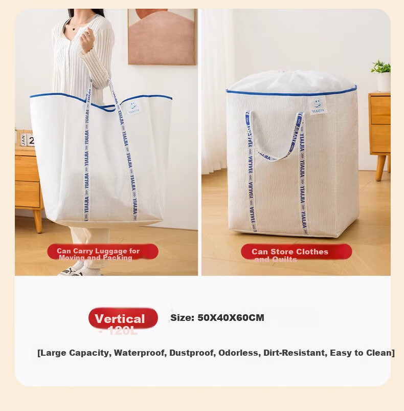 40,000km Large Capacity Moving Packing Bag Storage Organizer Box Woven Snake Skin Luggage Courier Organizer 8