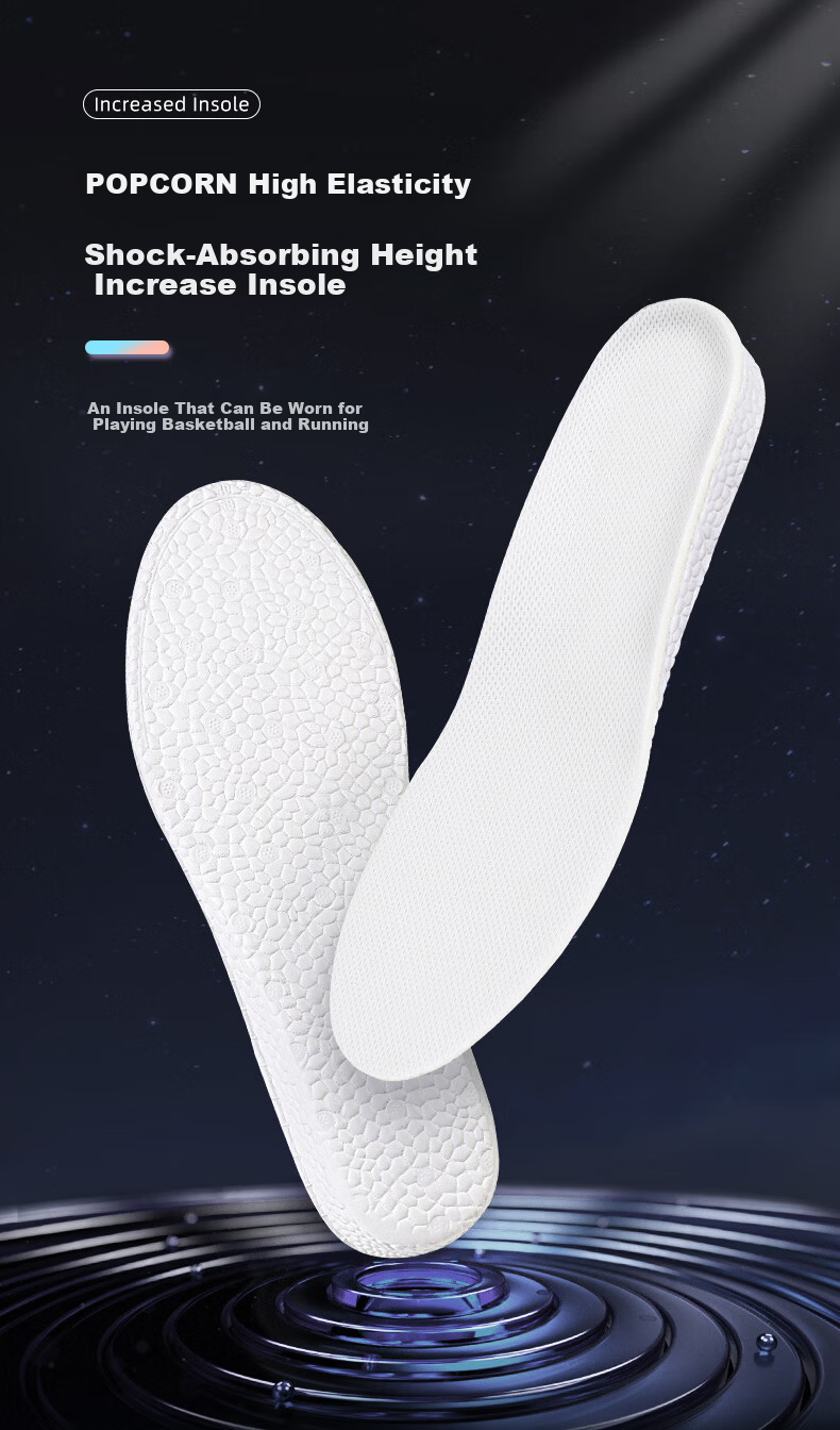Maigao Le Boost Height Increase Insoles Unisex Summer Sports Breathable Sweat-Absorbing Soft Invisible Thickened Elastic 1.5CM 35-36 1