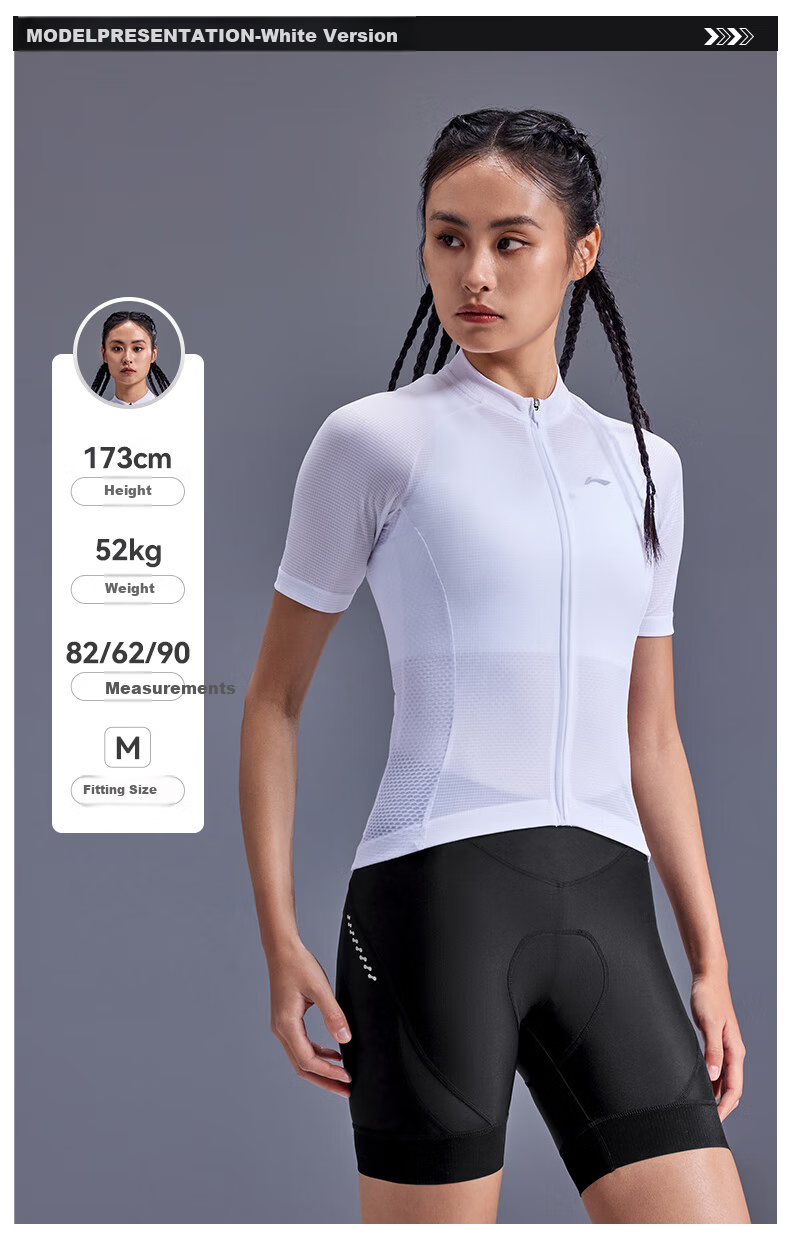 LI-NING Women's Cycling Jersey Short Sleeve Summer Breathable Quick-Dry Sweat-Wicking Sun Protection Road Bike Cycling Gear 4