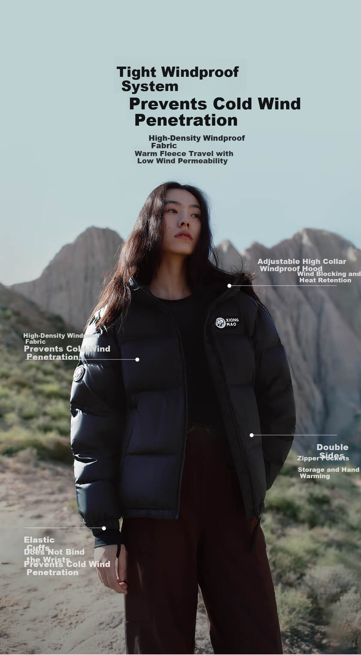 Panda Zhang Yuxi Style "Bubble" Down Jacket Unisex Autumn Winter Thickened Warm Hooded Puffer Coat 144Y5 11