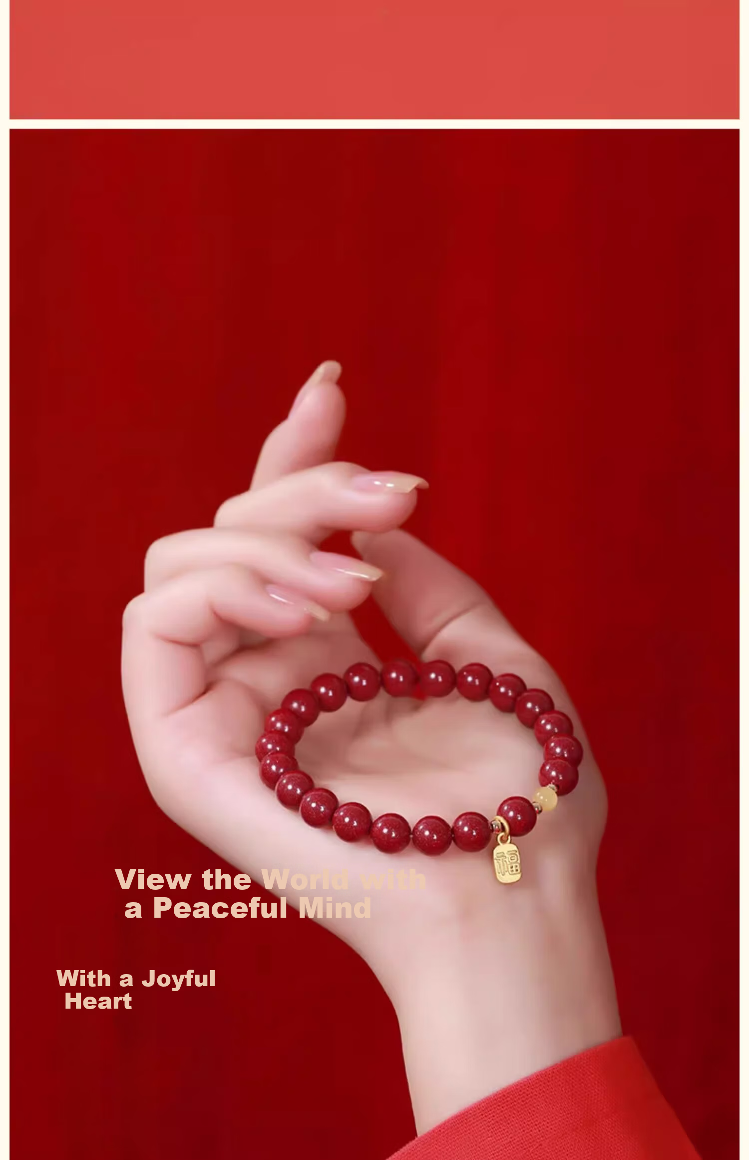 Putuo Mountain High Content Cinnabar Bead Amber Five Elements Bracelet Purple Gold Sand Bracelet Anniversary Gift for Men and Women 3