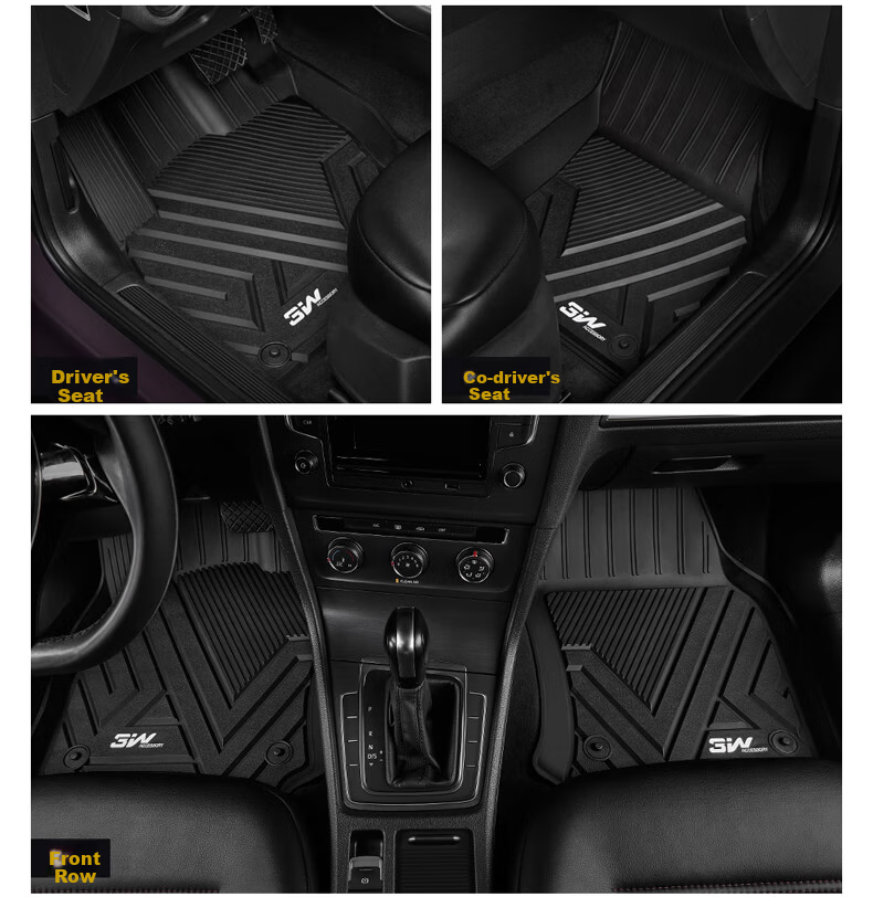 3W Custom Fit TPE Eco-Friendly Car Floor Mats for Volkswagen Magotan B8 + Double-Layer Menice Carpet Surface / Jingpei 14