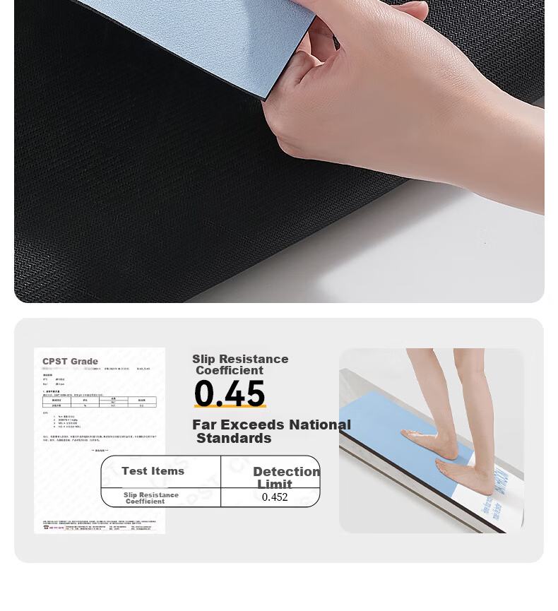 Huaxu Bathroom Absorbent Bath Mat Non-Slip Doorway Rug Quick-Dry Toilet Washroom Shower Home Mat 58cm 9