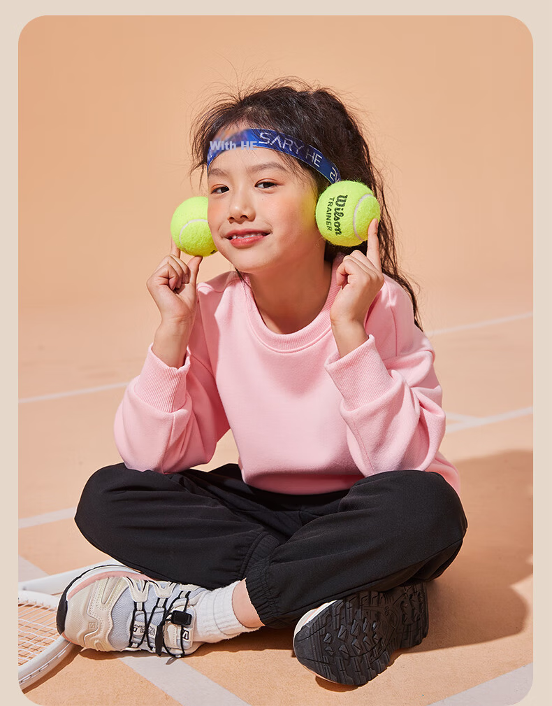 JEANSWEST Girls' Sweatshirt Spring Autumn 2025 Children's Air Layer Top Stylish Long Sleeve Loose Fit Clothes for Older Kids 14