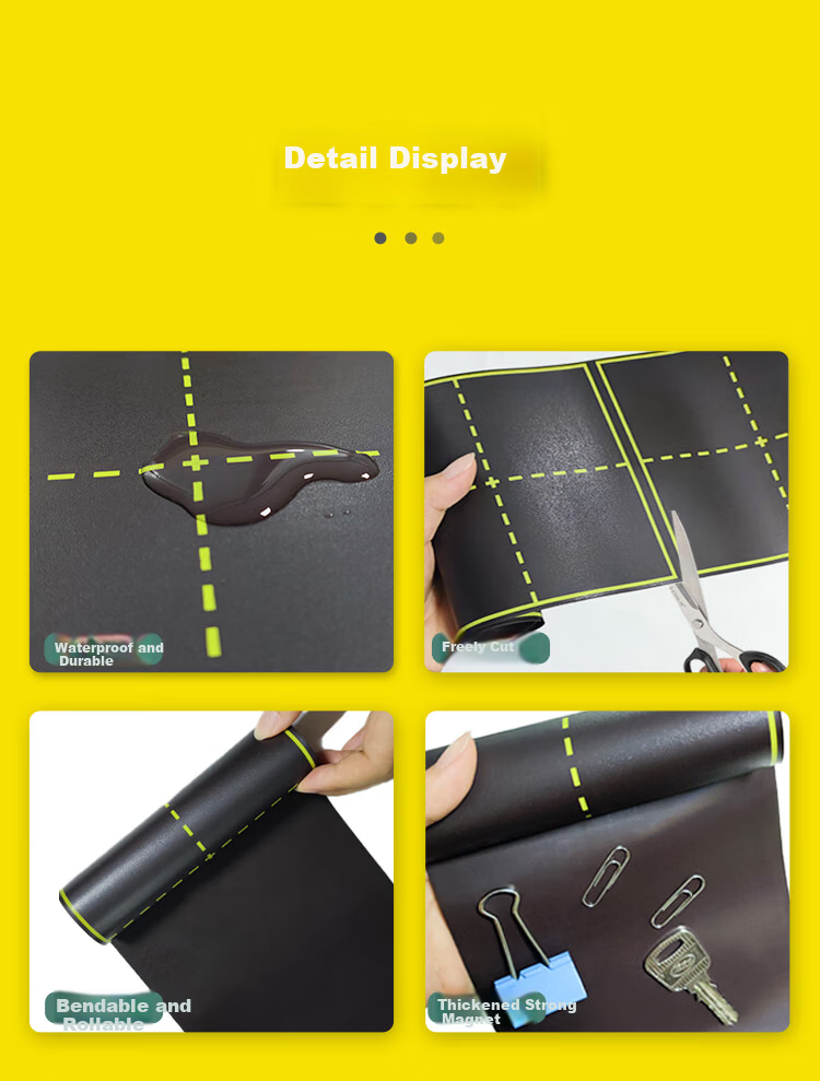 AUCS Magnetic Blackboard Stickers Green Grid Chalkboard Teaching Wall Stickers for Elementary School Magnetic Adsorption Non-Damaging Wall Refrigerator Stickers 90*15cm Frosted Green 2 Pieces 6