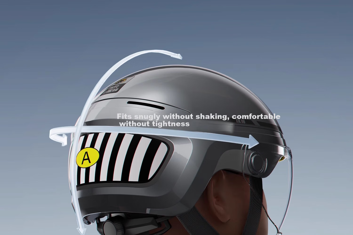 TWOBEE Electric Bike Helmet Summer Half Helmet Electric Motorcycle Scooter Helmet 3C Certified Men's Extra Large Size Four Seasons Helmet Galaxy Silver 10