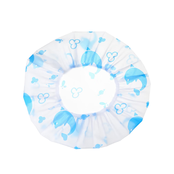 Morning Color Double-Layer Thickened Waterproof Shower Cap for Bathing, Home Use, Hair Drying, Adults and Children, Women's Oil Smoke Cap, Hair Mask, Pack of 4