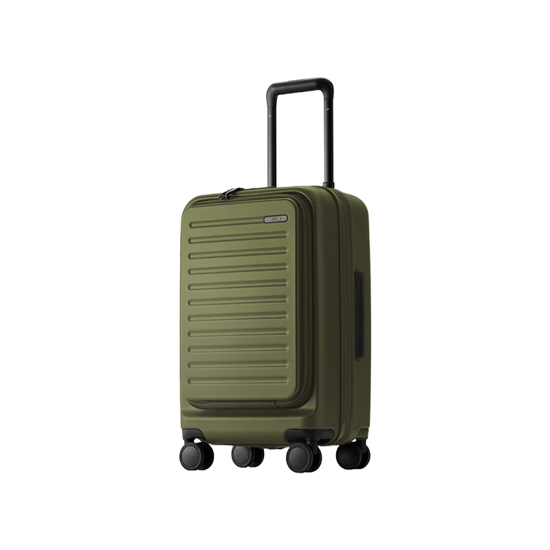 JD Jingzao TuoJie 20-inch Suitcase Unisex Front-Opening Carry-on Trolley Luggage with Combination Lock Travel Business Moss Green