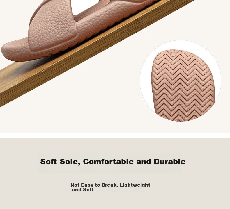 Huameijianbu Cross Mocha Slippers, Couples Bathroom Indoor Outdoor Thick Soft Sole Non-Slip Sandals HM600, Pink, Size 39-40 10
