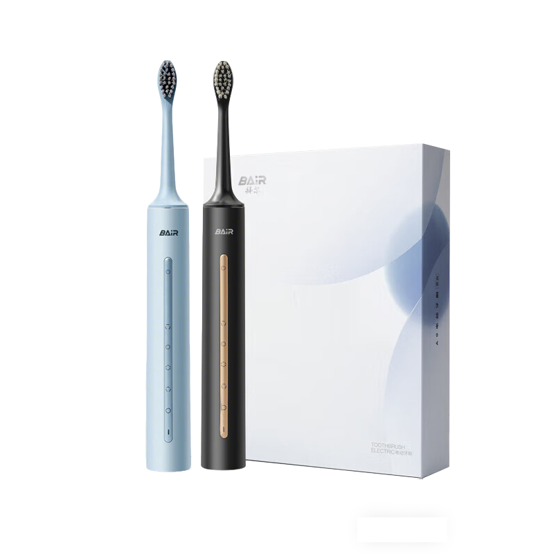 BAIR Electric Toothbrush for Adults, Sonic Vibration Soft Bristles, Couple's Style, Student-Friendly Smart Automatic Toothbrush for Men And Women, Light Blue (Standard Version with 2 Brush Heads)