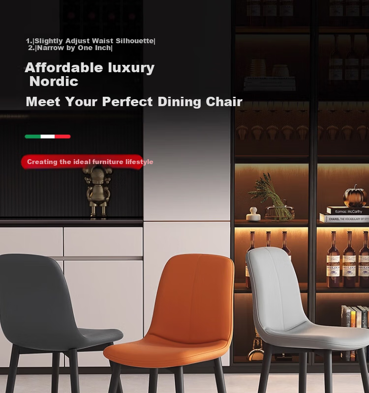Xiangzhubian Dining Chair Home New Style Stool Backrest Chair Light Luxury Nordic High-end Restaurant Master Chair Off-white 1