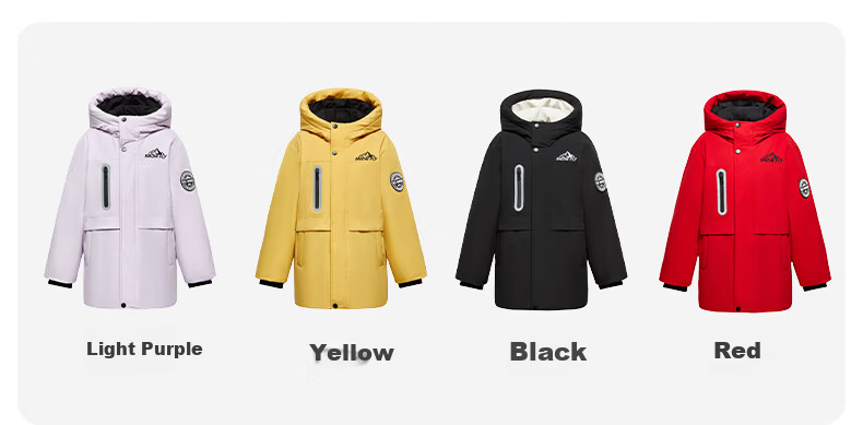 SNOWFLYING Kids Down Jacket Winter Thickened Warm Mid-Length Black 170 for Boys and Girls 12