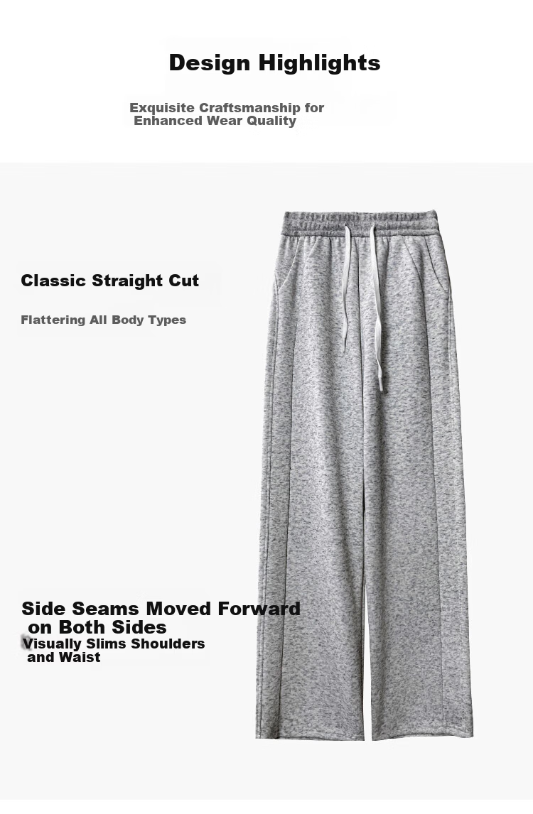 Free Style Wide-Leg Pants for Women Spring New Sports Sweatpants High Waist Slim Loose Draped Straight Casual Trousers 2