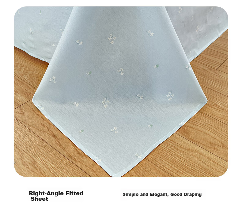 MUJI 100% Cotton 4-Piece Bedding Set for 1.5/1.8m Bed, Pure Cotton Bed Sheet and Duvet Cover 200x230cm 18
