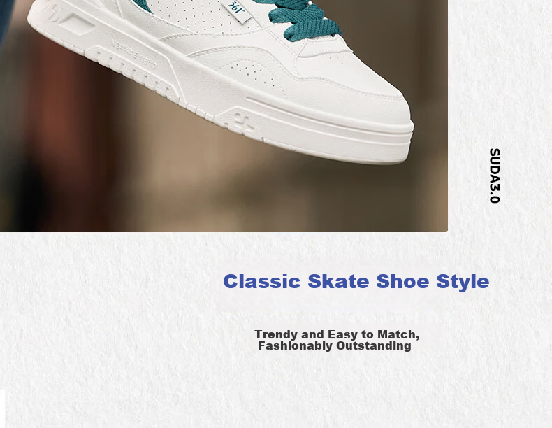361° Men's Sports Shoes Spring Summer New Retro Leather Basic White Casual Sneakers 672616619-5 9
