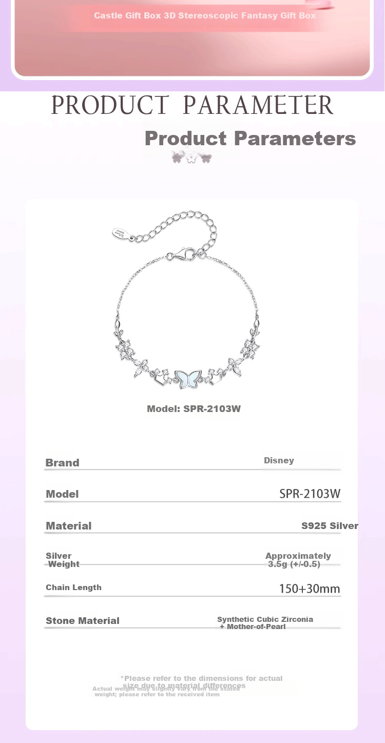 Disney Butterfly Bracelet Women's Luxury High-End Birthday Gift for Girlfriend 6
