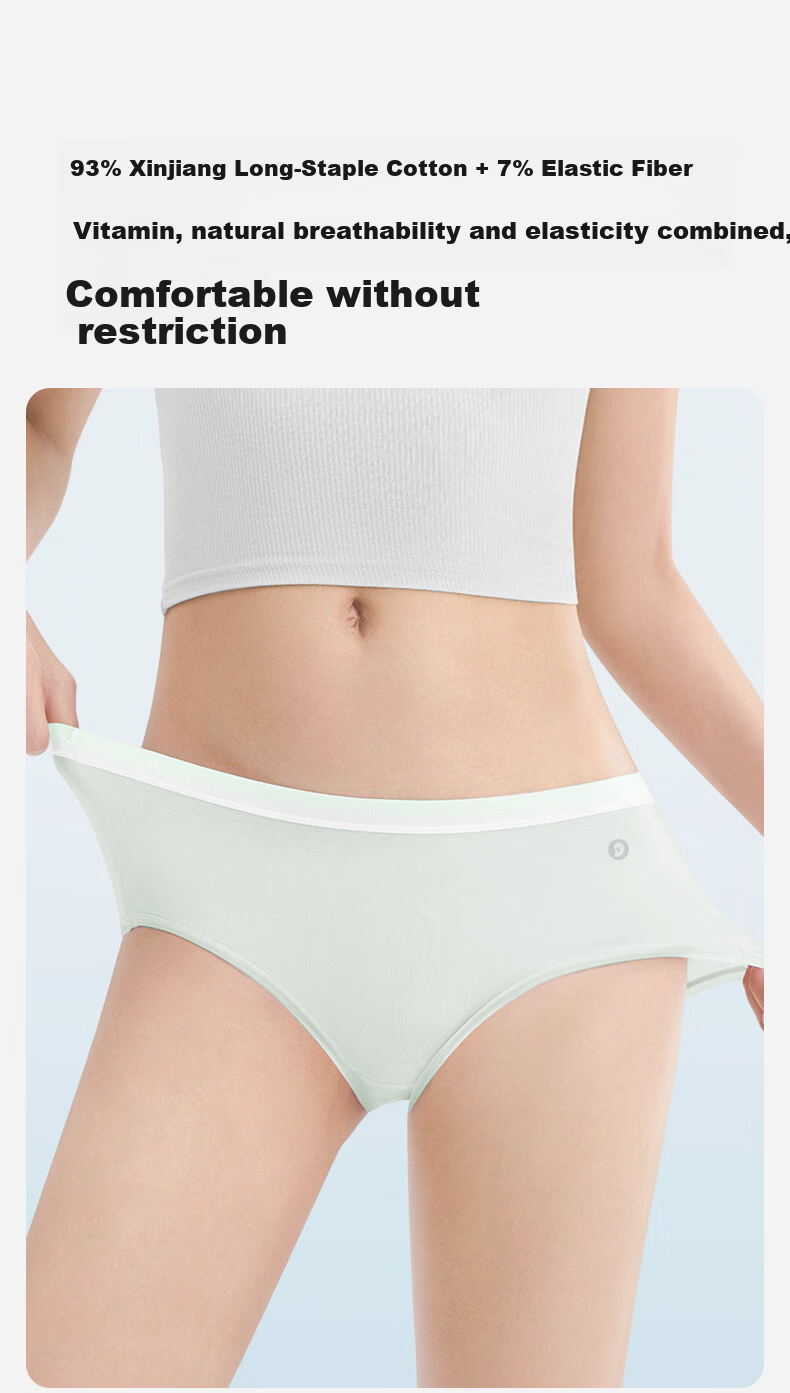 Onoko Women's Underwear 2025 New 10A Grade Antibacterial Breathable Comfortable Baby Cotton Skin-Friendly 8
