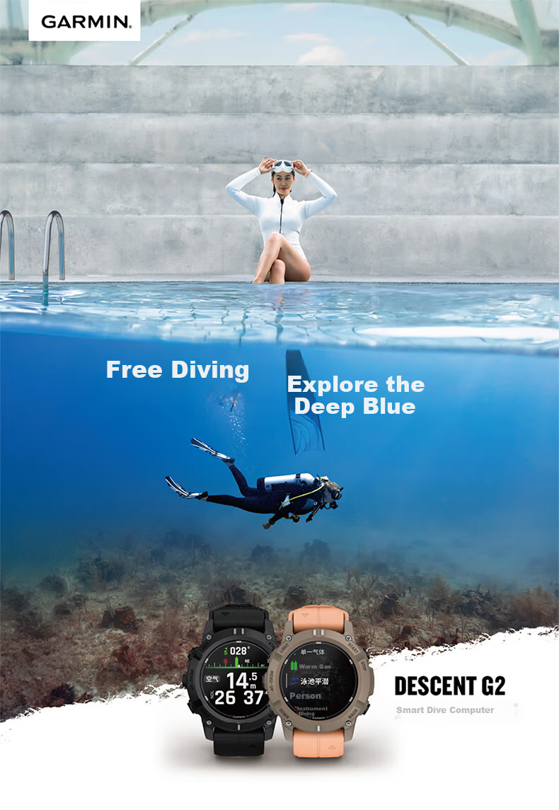GARMIN Descent G2 Coral Pink Professional Diving Smart Outdoor Sports Watch for Swimming Surfing Running Cycling 1