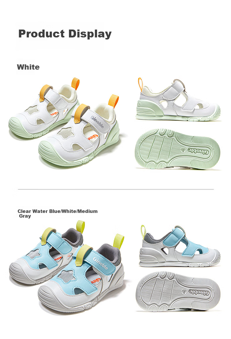 Ginoble Breathable Sandals Toddler First Walkers 2026 Summer Baby Shoes 0-1 Year Unisex GB2563 Clear Blue 9