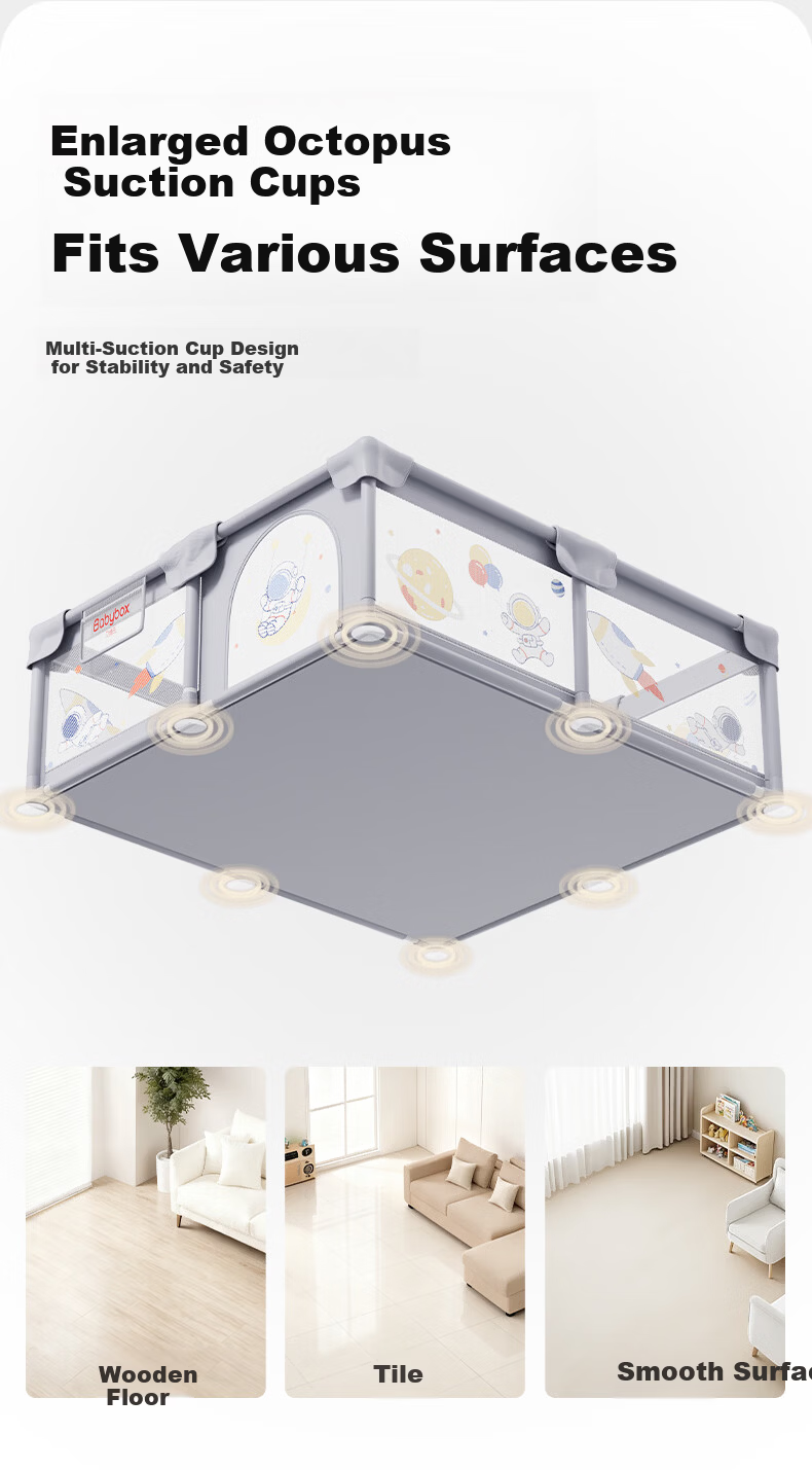 Beiboshi Babybox Baby Play Pen, Infant And Toddler Safety Barrier, Crawling Mat for Living Room And Indoor Use 8