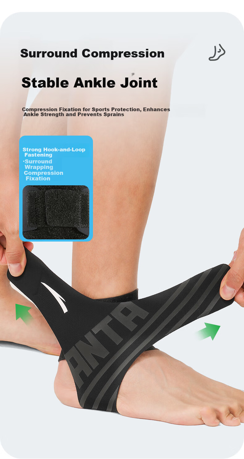 ANTA Ankle Support Sports Brace Ultra-Thin Ankle Protector for Ligament Sprain Recovery Basketball Running Black 3