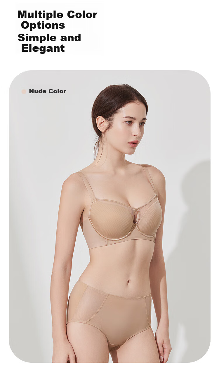 Ordifen Women's Lightweight Breathable Seamless Smooth Large Cup Bra Set XB4210 16