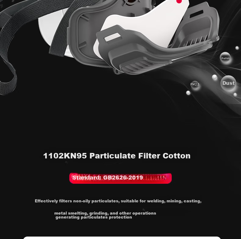 Sichuang ST-YGLM 87 KN95 Round Filter Cotton Dust Haze Non-Oily Particle Filter Cotton 50pcs (Individually Packaged) 5
