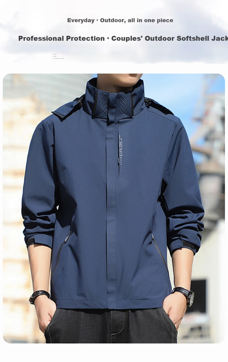 JEEP SPIRIT Unisex 3-in-1 Windproof Waterproof Warm Jacket Dark Gray 2XL 1