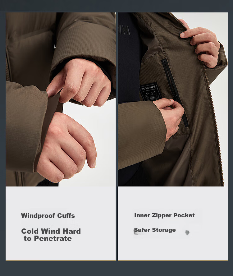 Bosideng Off-Season Winter Men's Loose Short Thickened Stand Collar Casual Down Jacket 9