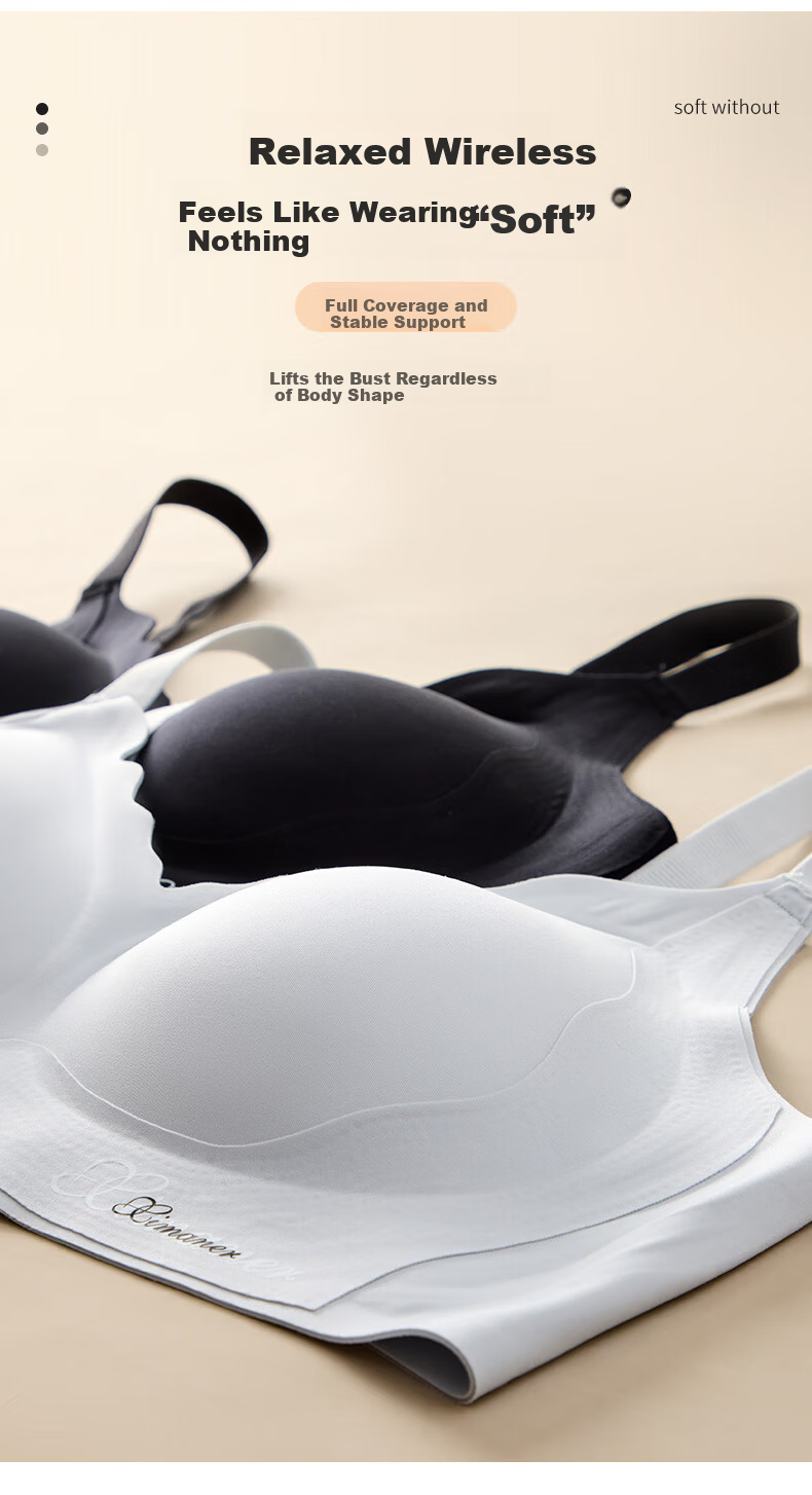 GRACEWELL Seamless Wireless Bra for Women Large Cup Minimizing Lift Push-Up Anti-Sagging Thin Pink Foundation Bra 8