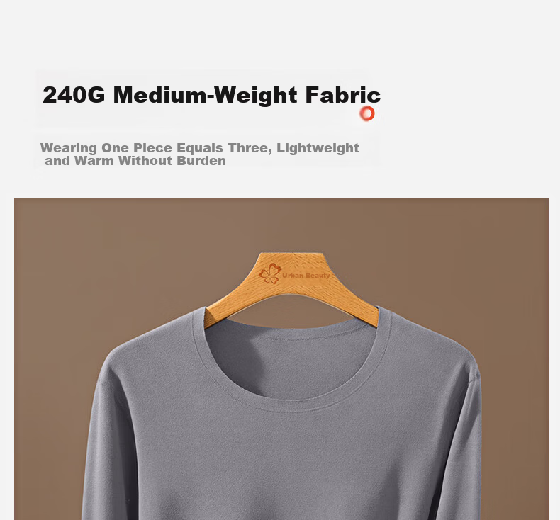 Modal Class A Seamless Brushed 10A Antibacterial Mite-Resistant Thermal Men's Fleece-Lined Thermal Underwear Set Autumn Shirt and Pants for Men 14