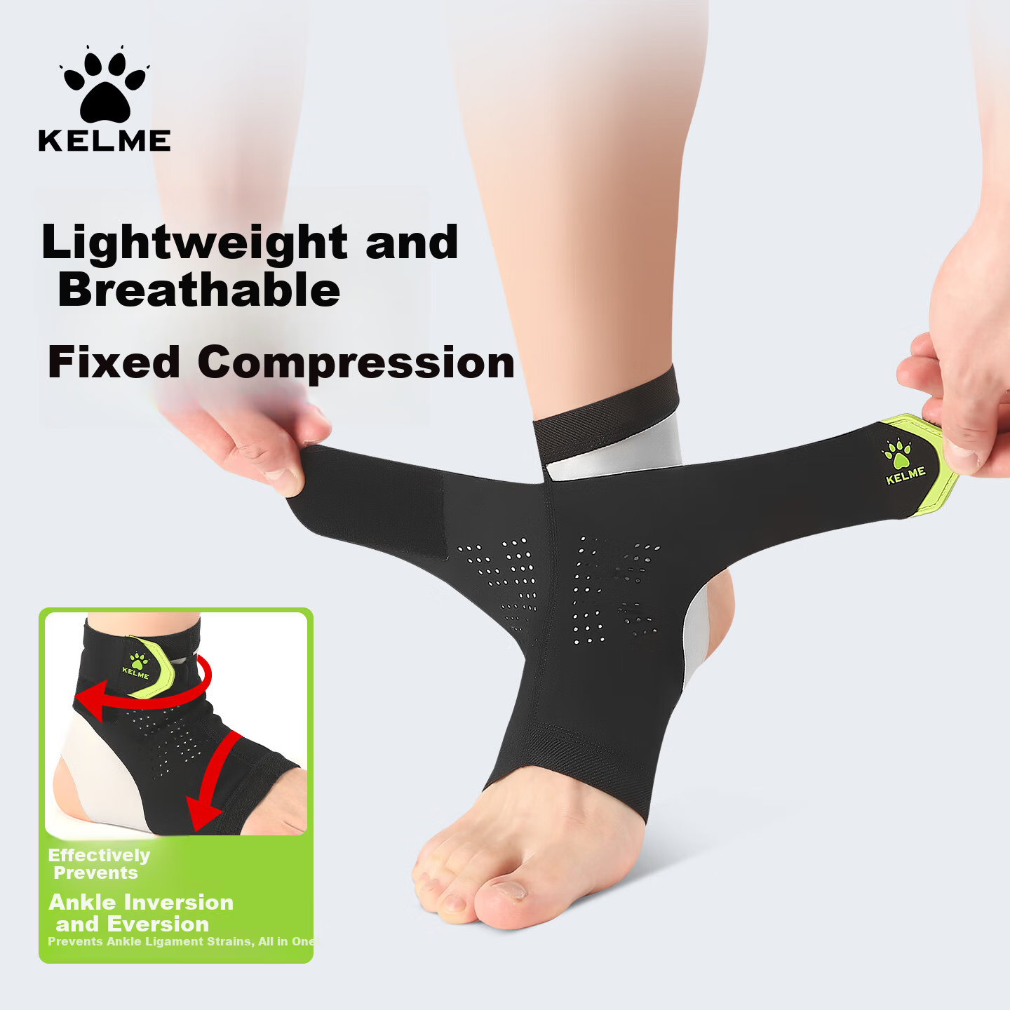 KELME Ankle Brace Support Sleeve Lightweight Basketball Sports Protective Gear for Sprains and Ligament Injuries
