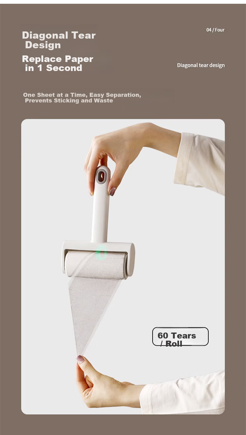 Fangcaodi 16CMx50 Sticky Roller Removable Adhesive Hair Lint Remover Large Pet Hair Cleaning Household Dust Roller 6
