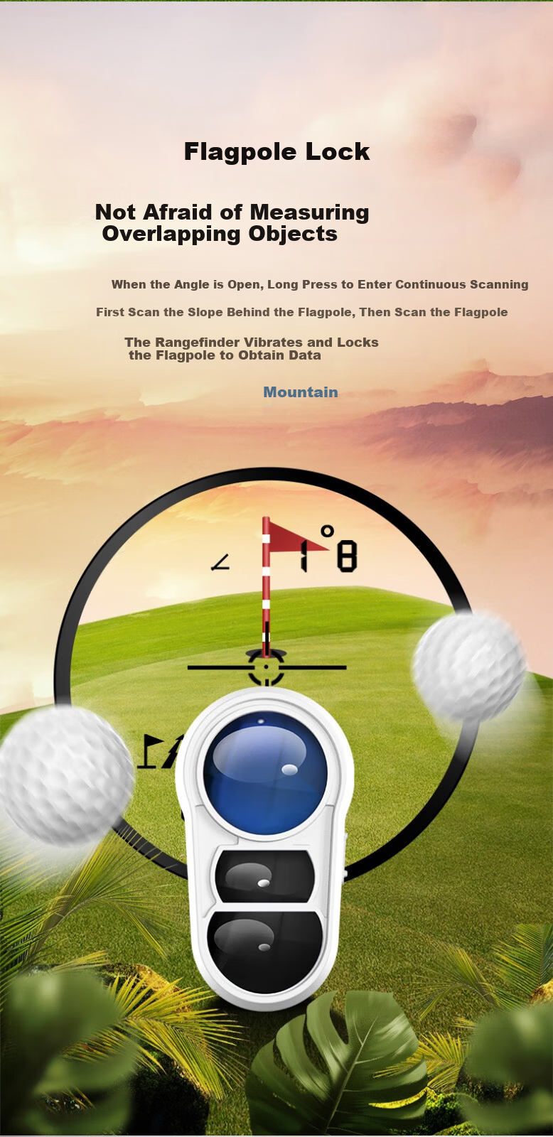 Nohawk Golf Rangefinder Binoculars, Outdoor Long-Range Measuring Device for Home Use, 1000Y Slope Compensation + Angle Switch 4
