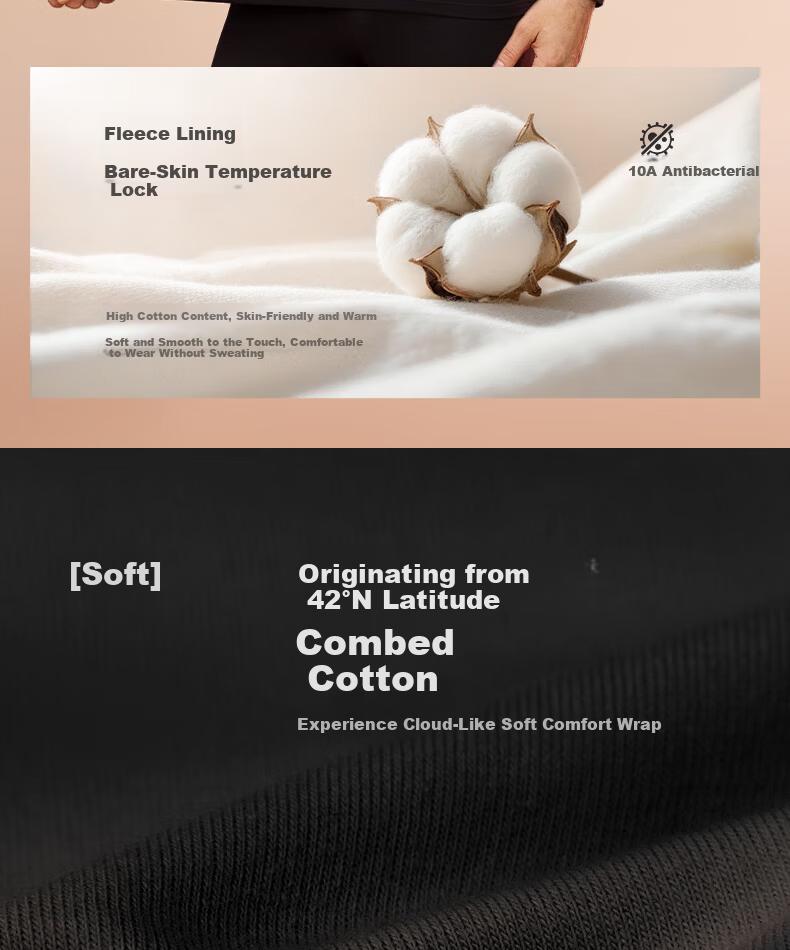 LUCKMEEY Thermal Underwear Set Combed Cotton Heat Retaining Base Layer Slim Fit Pure Cotton Autumn Long Johns for Men and Women Winter Innerwear 21