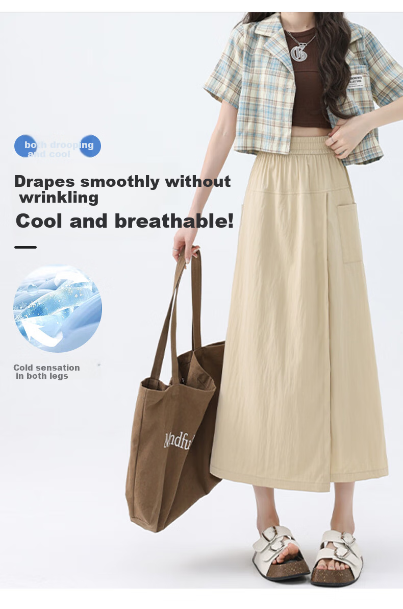 FitonTon Yamamoto Workwear Skirt Pants for Women 2025 Hot High-Waist A-Line Bodycon Skirt Wide-Leg Trousers for Women 8