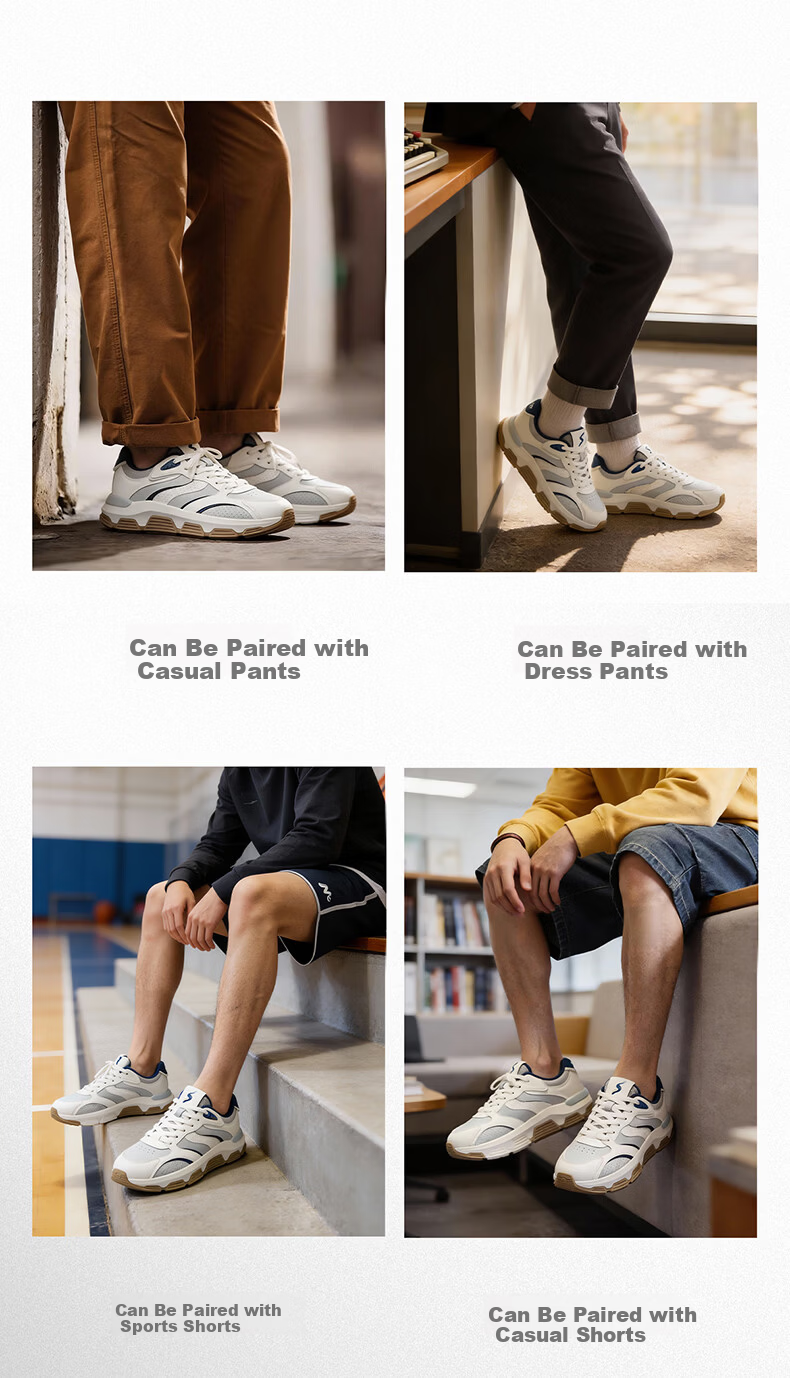 Erke Men's Sneakers 2026 Summer New Comfortable Breathable Thick Sole Height Increasing Casual Sports Shoes | Yibu 23