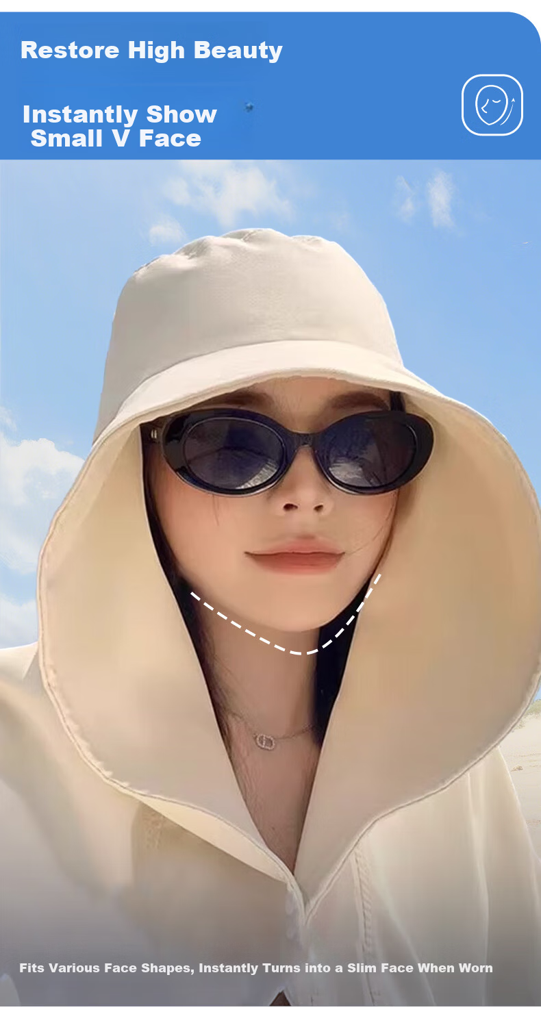 FitonTon Women's Sun Protection Hat Summer Large Shawl Sunshade Hat Wide Brim UV Protection Outdoor Beach Cycling Cooling Hat 10