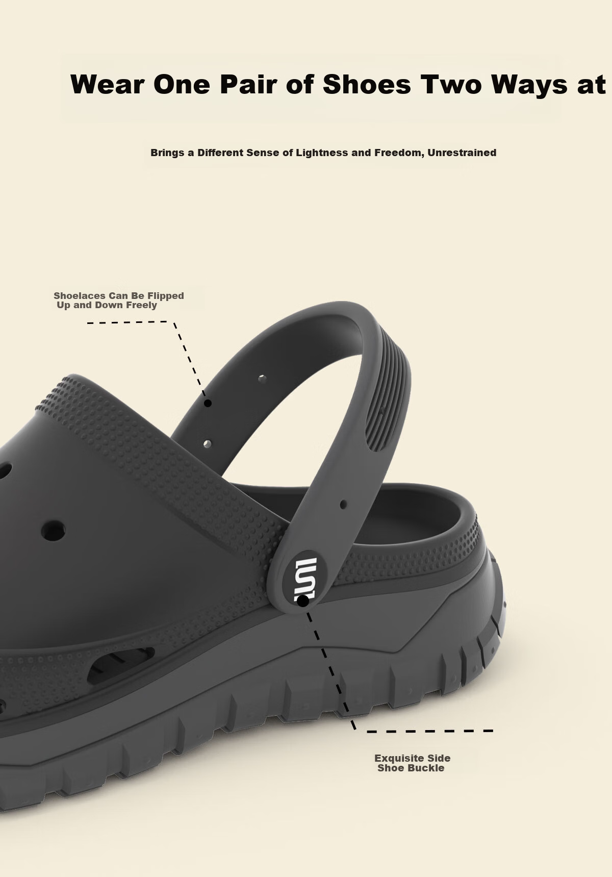 AMAZE-LULU Men's Two-Tone Clog Summer New Thick-Soled Non-Slip Outdoor Beach Sandals White Size 40-41 4