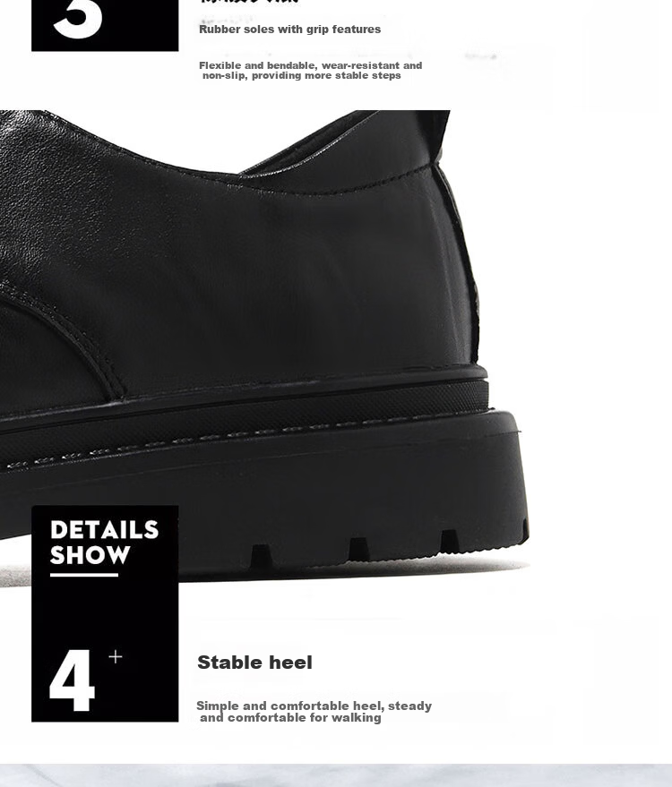 CALIFBULL Men's Leather Shoes Spring Summer Thick Sole Height Increasing Loafers Slip-On Lazy Business Casual Shoes Black Size 44 23