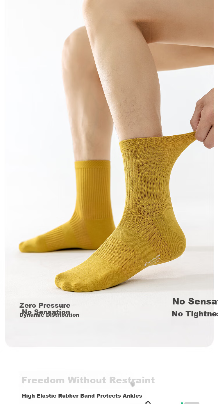 Qinxiangjian [Wang Chuqin] Pure Cotton Mesh Socks Antibacterial Odor-Resistant Breathable Sweat-Absorbing 7A High Tube Men's Socks 11