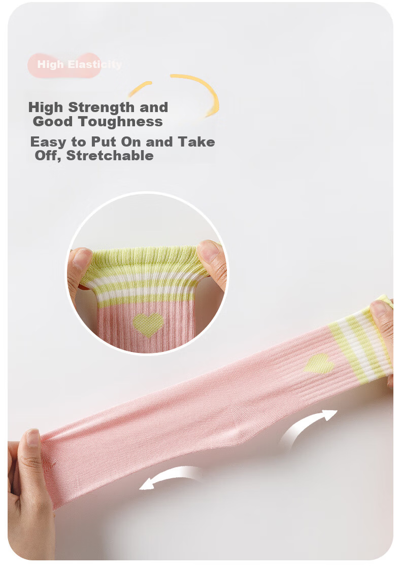 Caramella 2026 New Kids Sports Socks 100% Cotton Breathable Comfortable Girls Cute Mid-Calf Socks for Older Children 7