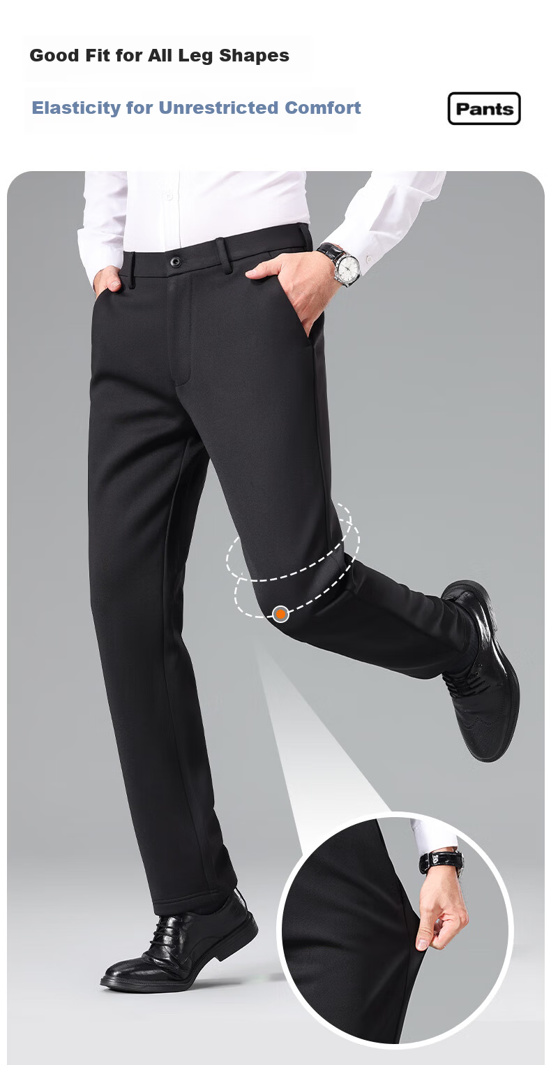 Pierre Cardin Breathable Wrinkle-Resistant Men's Summer Business Formal Straight Casual Trousers Dark Gray 33 3