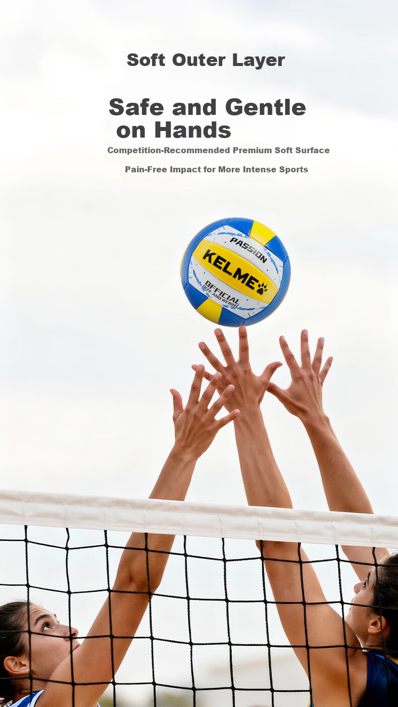 KELME Volleyball No.5 Official Training and Competition Volleyball for Adults and Children Beach Hard Volleyball White Green 4