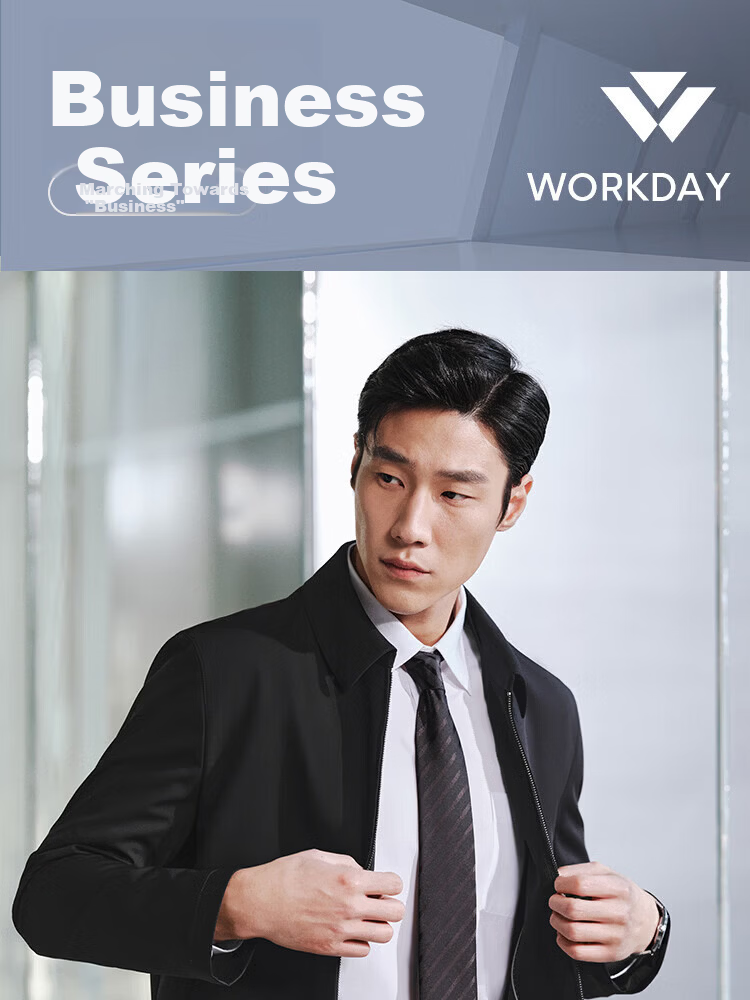 YOUNGOR Business Commuter Spring New Men's Polo Collar Durable Double-Layer Stretch Executive Jacket 424965F 1