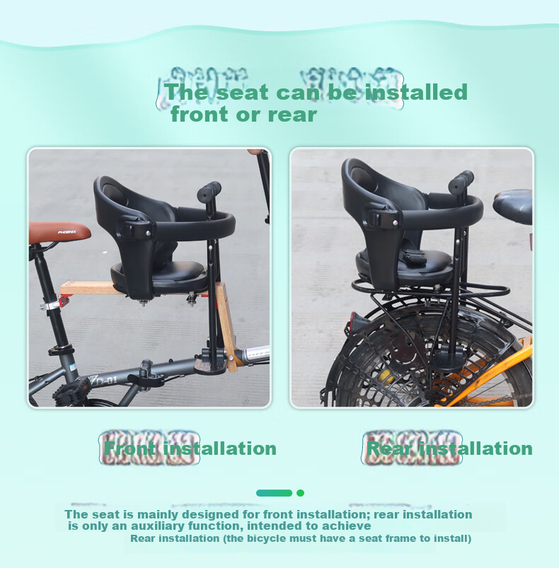 Osagie E32 Off-White Folding Bicycle Front-Mounted Child Seat Quick-Release Baby Safety Seat Front Child Chair 2