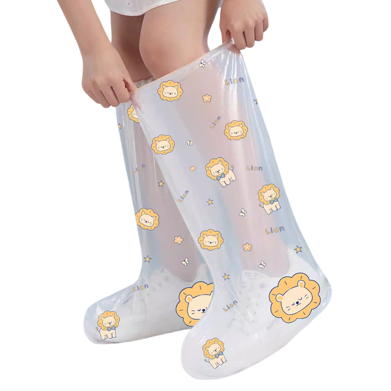 40,000 KM Disposable Rain Shoe Covers for Children, High-Cut, Wear-Resistant, Thickened, Outdoor Waterproof and Non-Slip Foot Covers for School Rainy Days