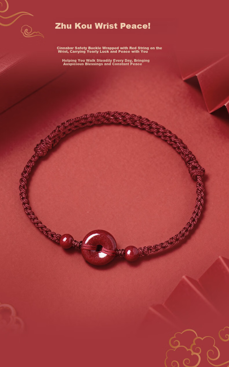 Benmingtang Year of the Horse Red String Bracelet for Women with Safety Buckle and Natural Cinnabar Beads Birthday Gift for Girlfriend Wife 6