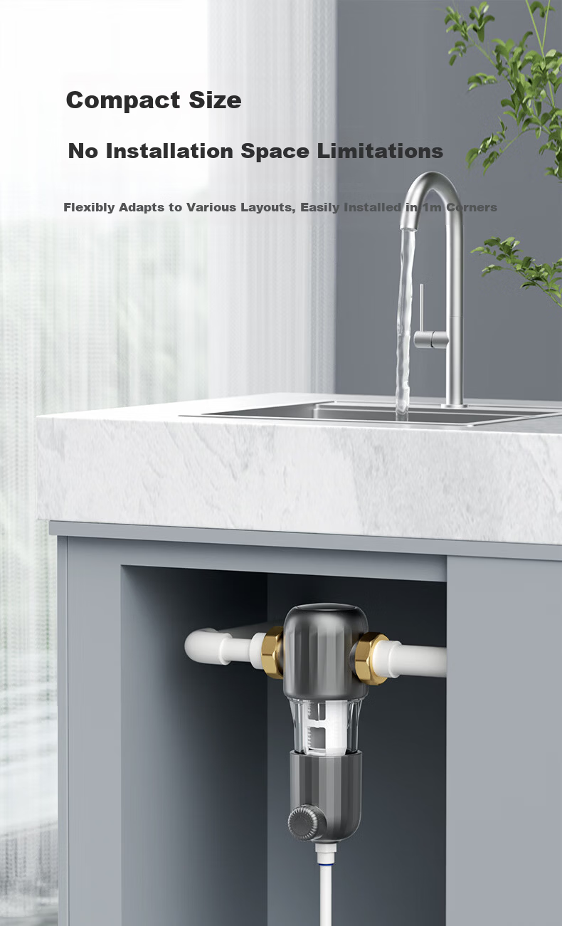 XiaoZhi Pre-Filter 6.7T/H Backwash 40 Micron High-Flow Whole House Water Filter QJ01 16